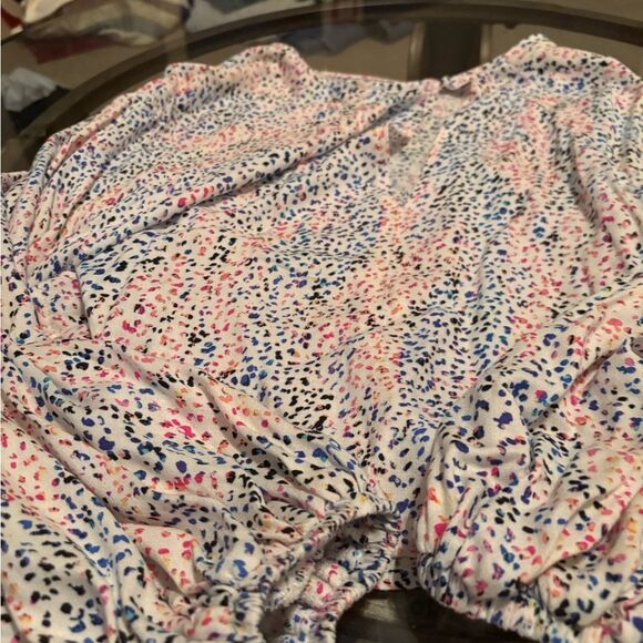 AFRM Orange and Pink Puff Sleeve Blouse - Picture 3 of 3